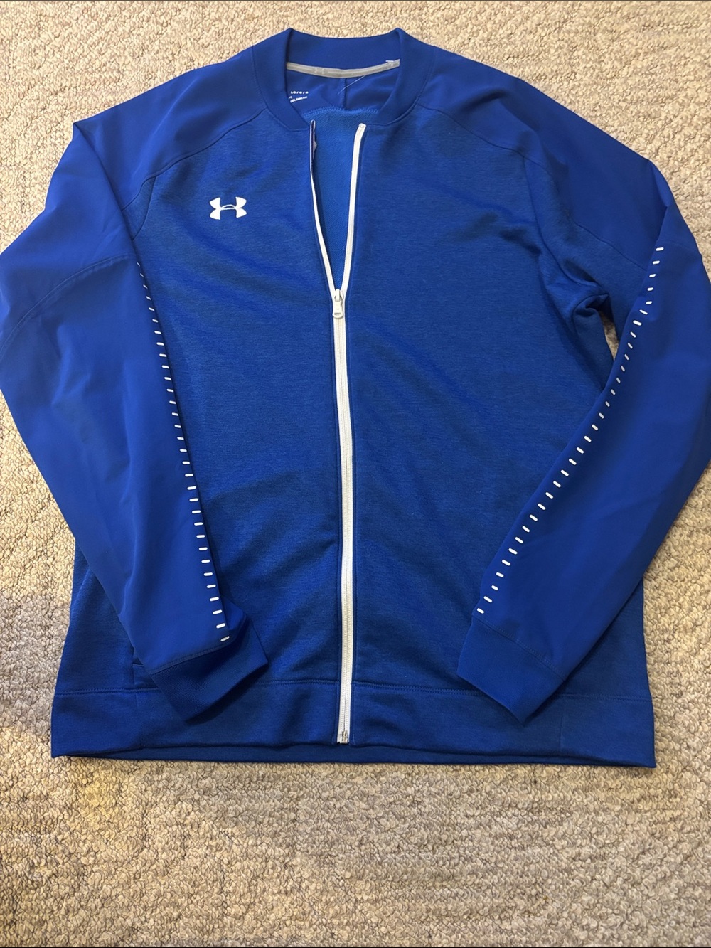 Under Armour Blue Full-Zip Athletic Jacket with White Accents